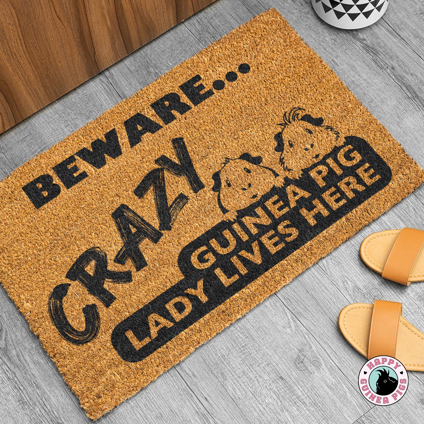 Crazy Guinea Pig Lady Lives Here Doormat