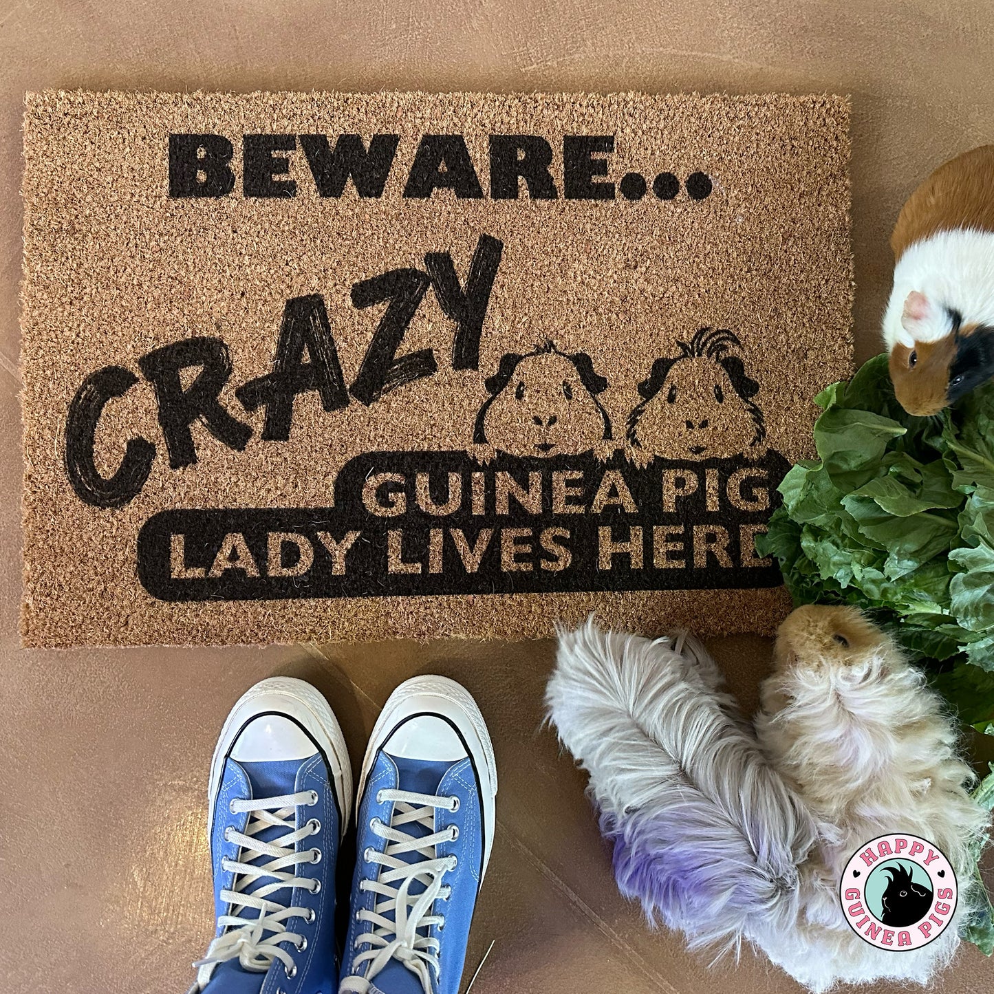 Crazy Guinea Pig Lady Lives Here Doormat