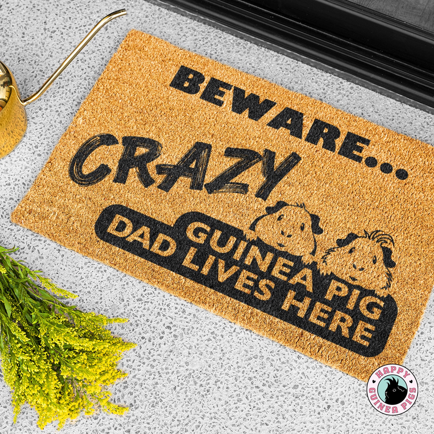 Crazy Guinea Pig Dad Lives Here Doormat