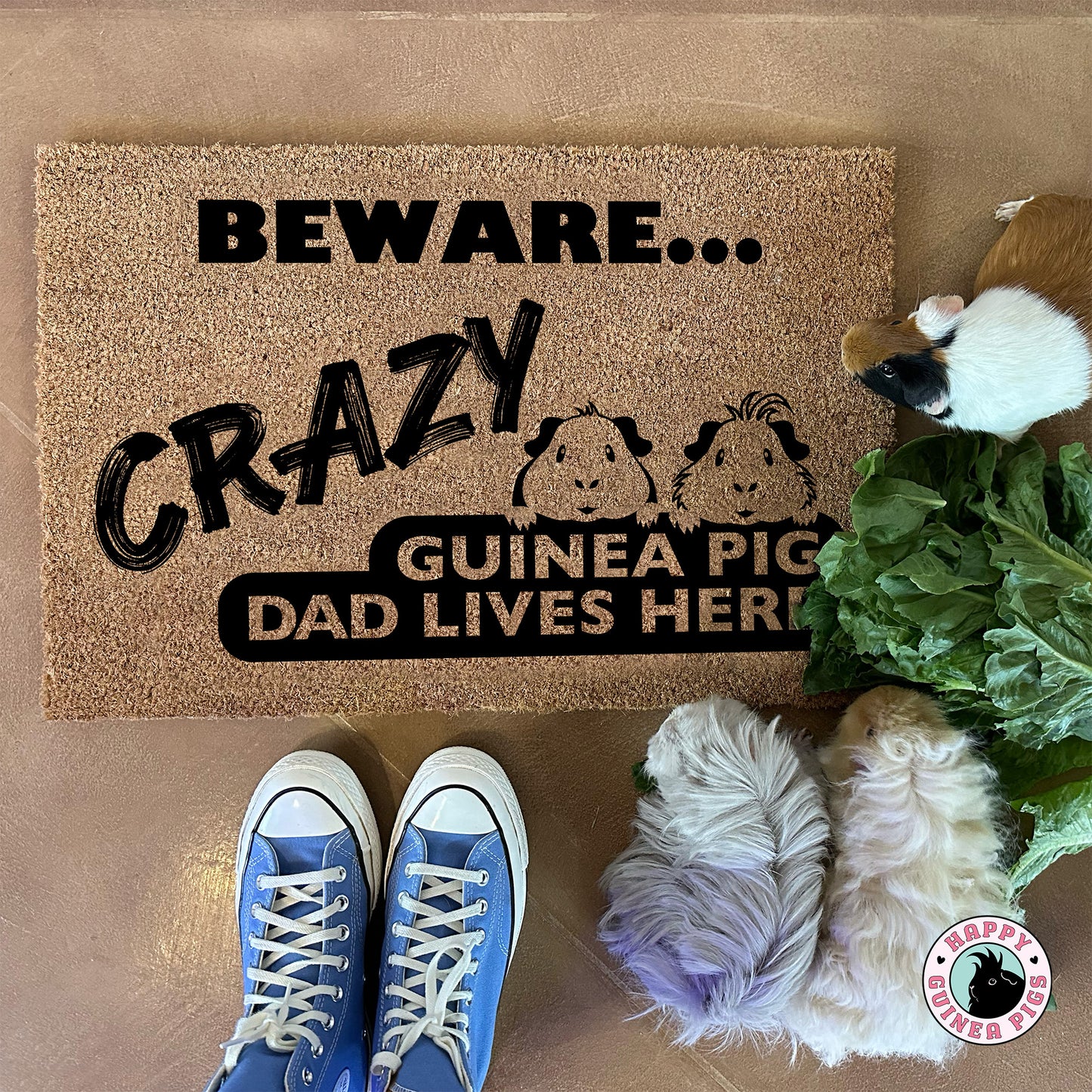 Crazy Guinea Pig Dad Lives Here Doormat