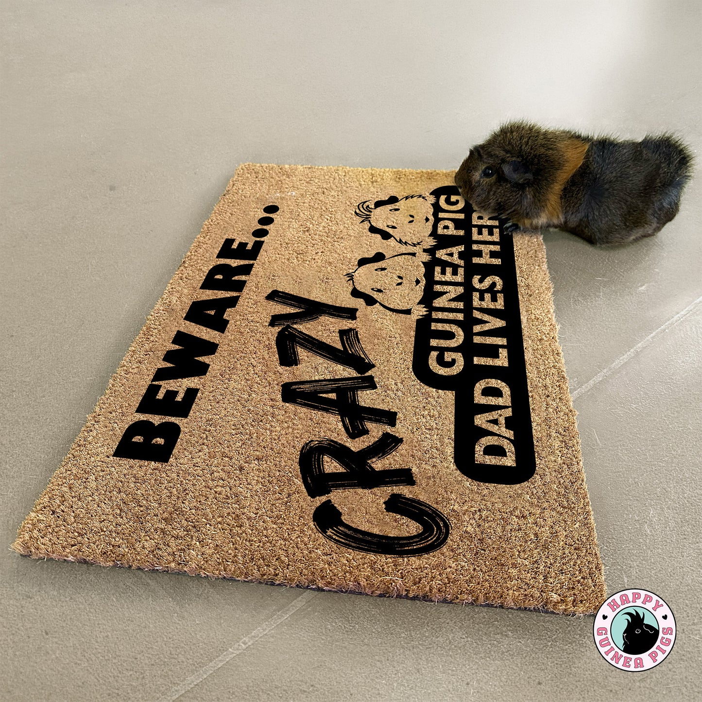 Crazy Guinea Pig Dad Lives Here Doormat