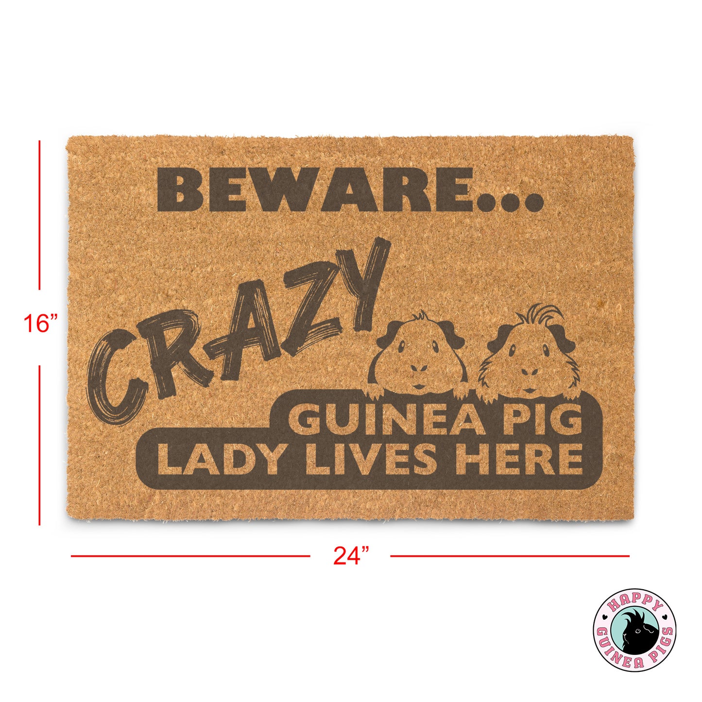 Crazy Guinea Pig Lady Lives Here Doormat