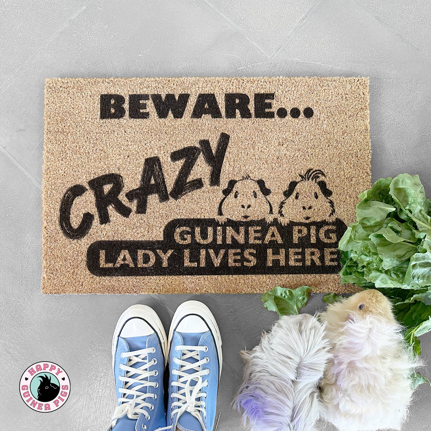 Crazy Guinea Pig Lady Lives Here Doormat